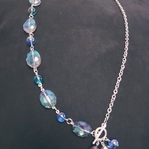 Stainless Steel Beaded Toggle Pendant Necklace